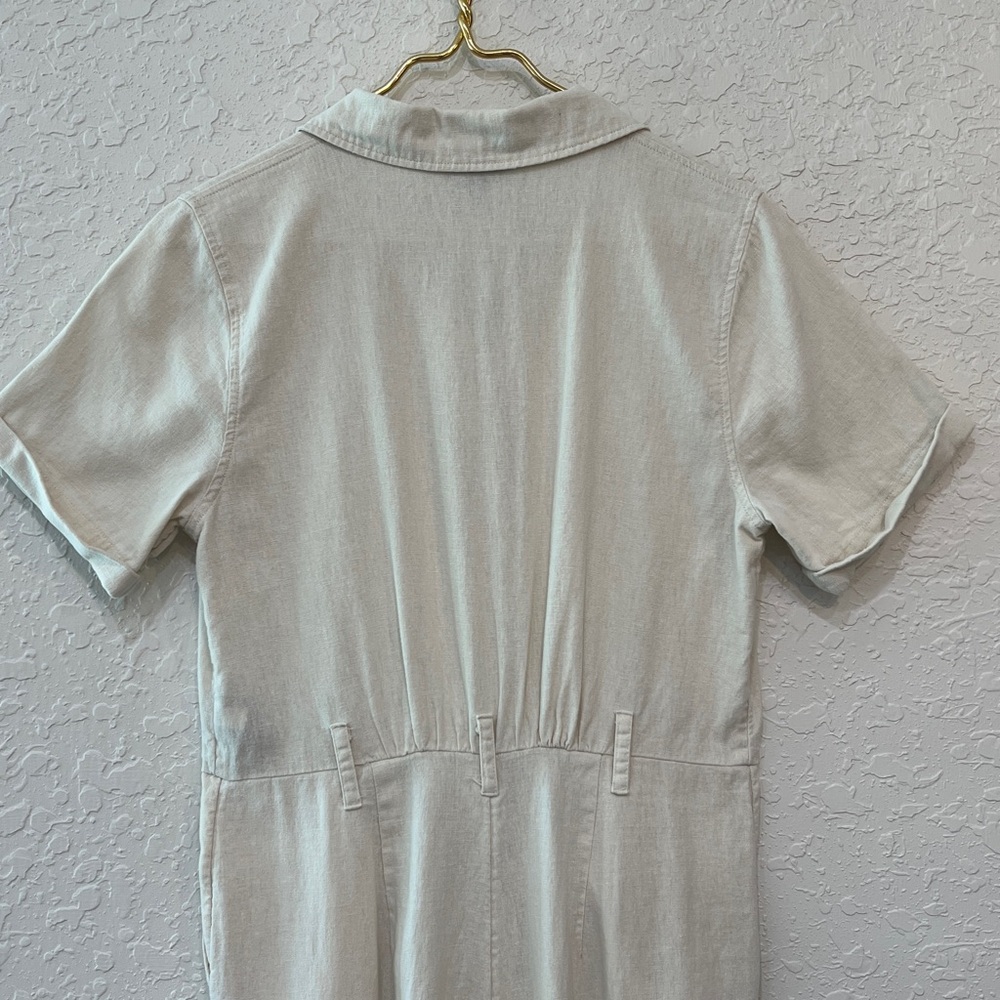 Who What Wear Linen Blend Button Front Jumpsuit Size Small - Picture 5 of 12